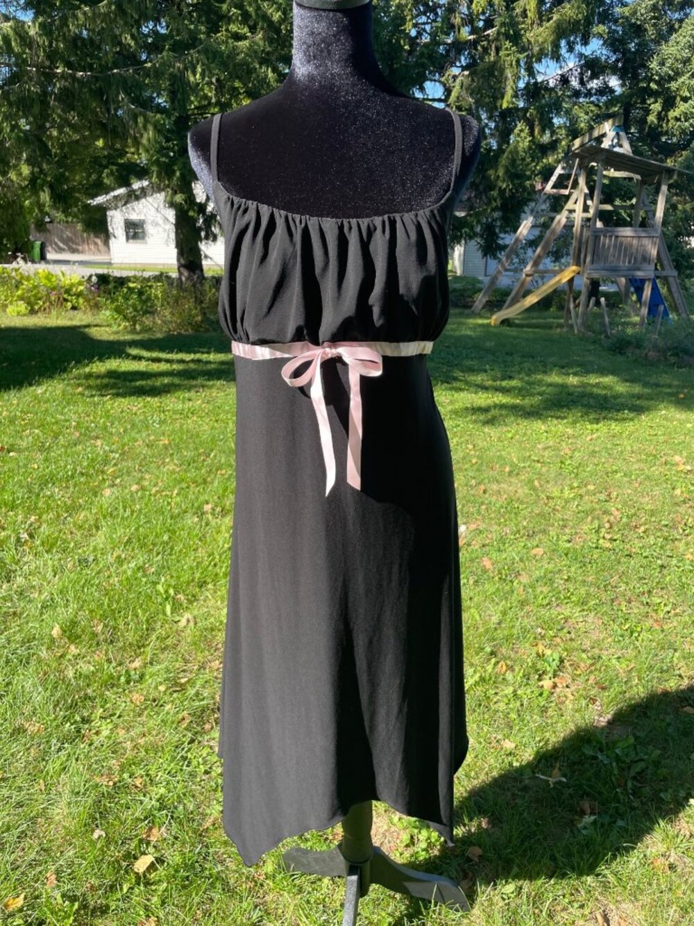 Vintage Taboo Y2K Black Dress Empire Waist Handkerchief Hem XXL 2X Fairy Goth